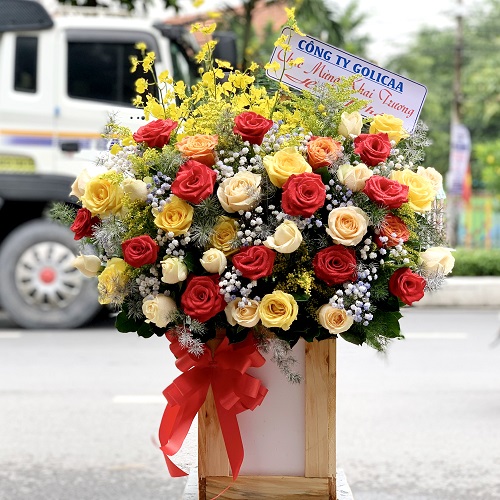lẵng hoa đẹp tại shop hoa hồng lĩnh