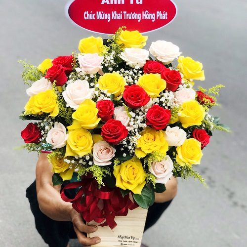 lẵng hoa khai trương bình dương