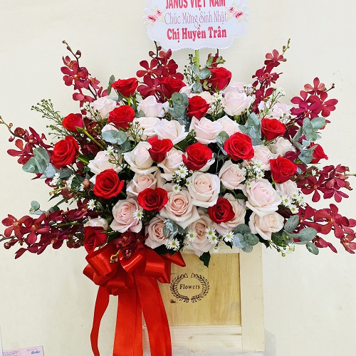 lẵng hoa sinh nhật tại shop hoa tây sơn quảng nam