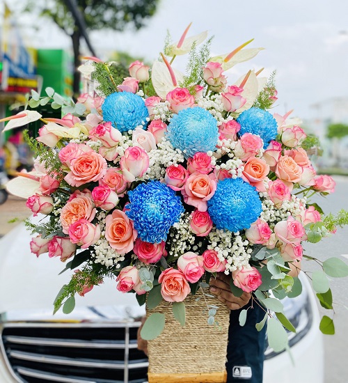 lẵng hoa đẹp tại shop hoa tươi phủ lý