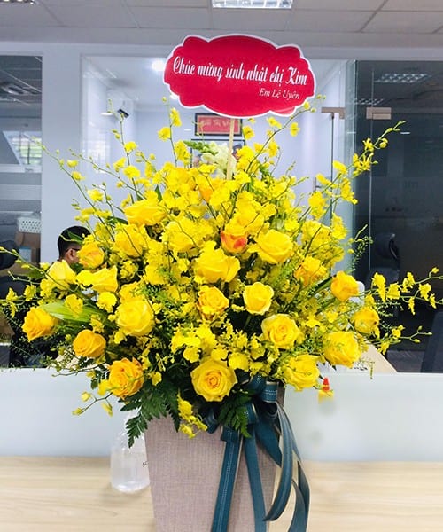 Lẵng hoa chúc mừng tại shop hoa tươi Phú Tân An Giang