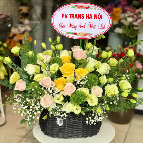Giỏ hoa tươi tại shop hoa Hà Quảng Cao Bằng