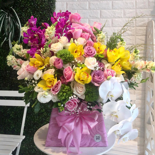 Lẵng hoa của shop hoa tươi Trà Lĩnh Cao Bằng