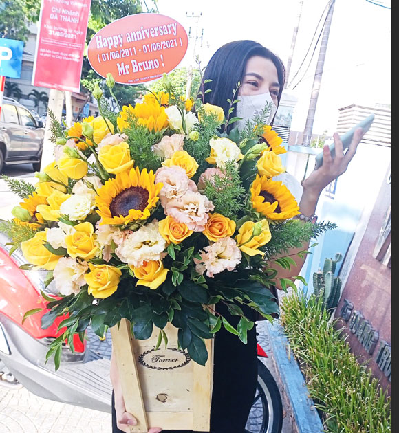 Giỏ hoa đẹp shop hoa Lai Châu